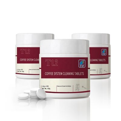Festwaschmitteltabletten zur automatischen Reinigung von Kaffeemaschinen 100 Tabletten pro Flasche